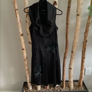 Rare, Emporio Armani Silk Drape Cocktail Dress Made in Italy